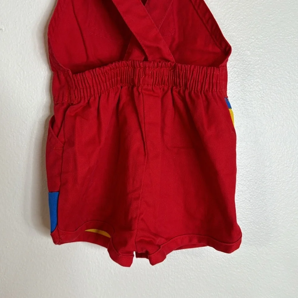 Vintage Oshkosh toddlers‎ color block overalls made in USA size 24 months